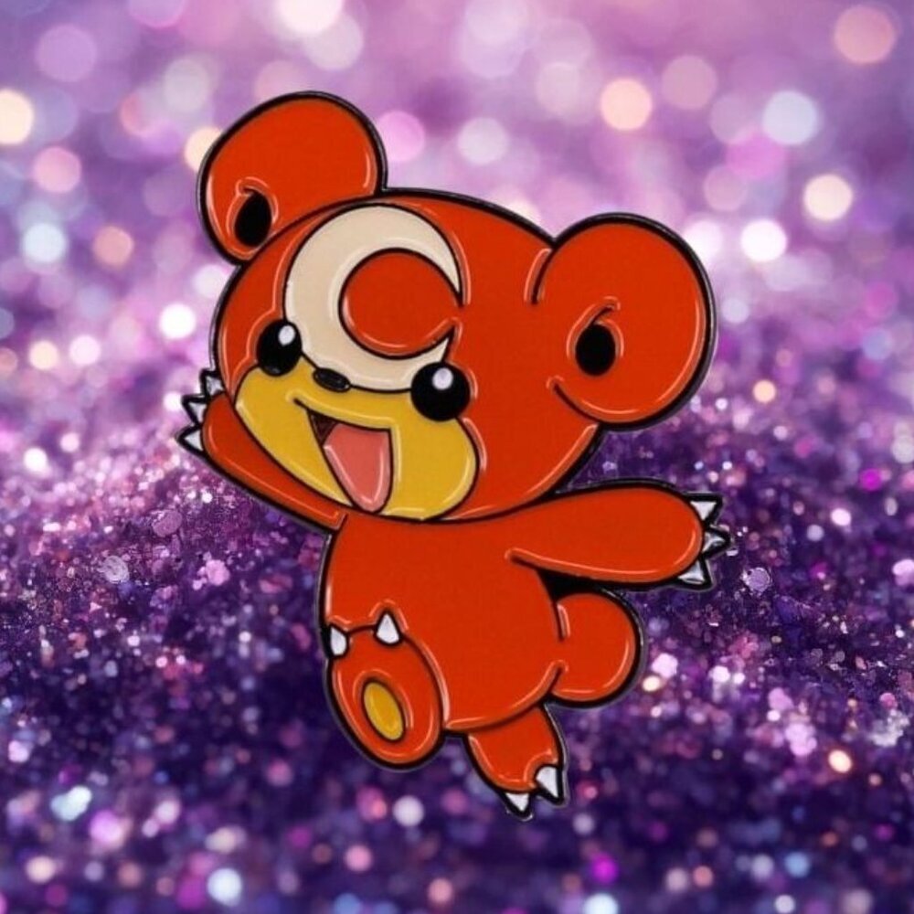 Teddiursa Brooch Enamel Pin - Adorable Pokémon Collectible